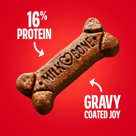 Milk Bone GravyBones Dog Biscuits, Gravy Coated Small Dog Treats, 19 oz Box