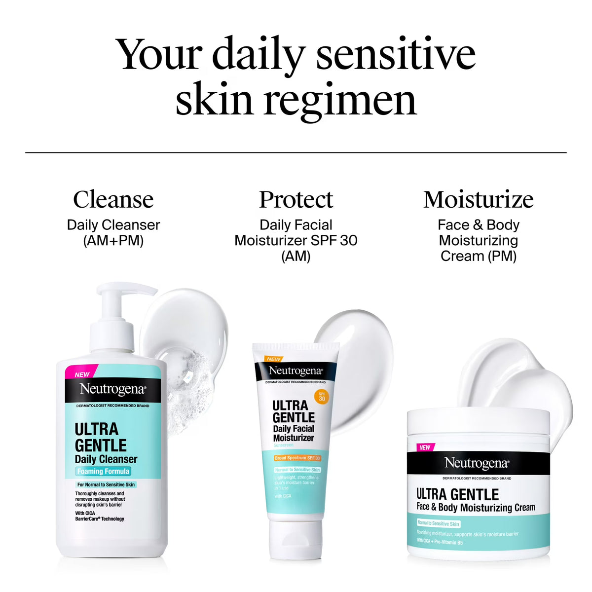 Neutrogena Ultra Gentle Foaming Facial Cleanser, Daily Face Wash, 12 fl. oz