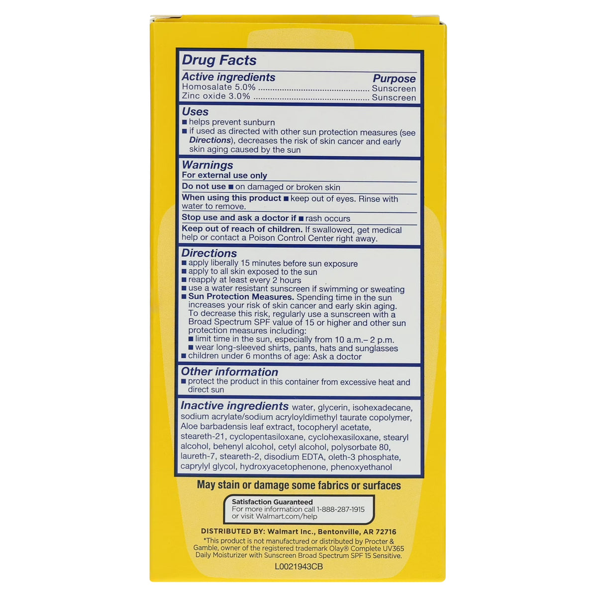 Equate All-Day Moisturizing Lotion for Sensitive Skin with Broad Spectrum SPF 15 Sunscreen, 6 fl oz