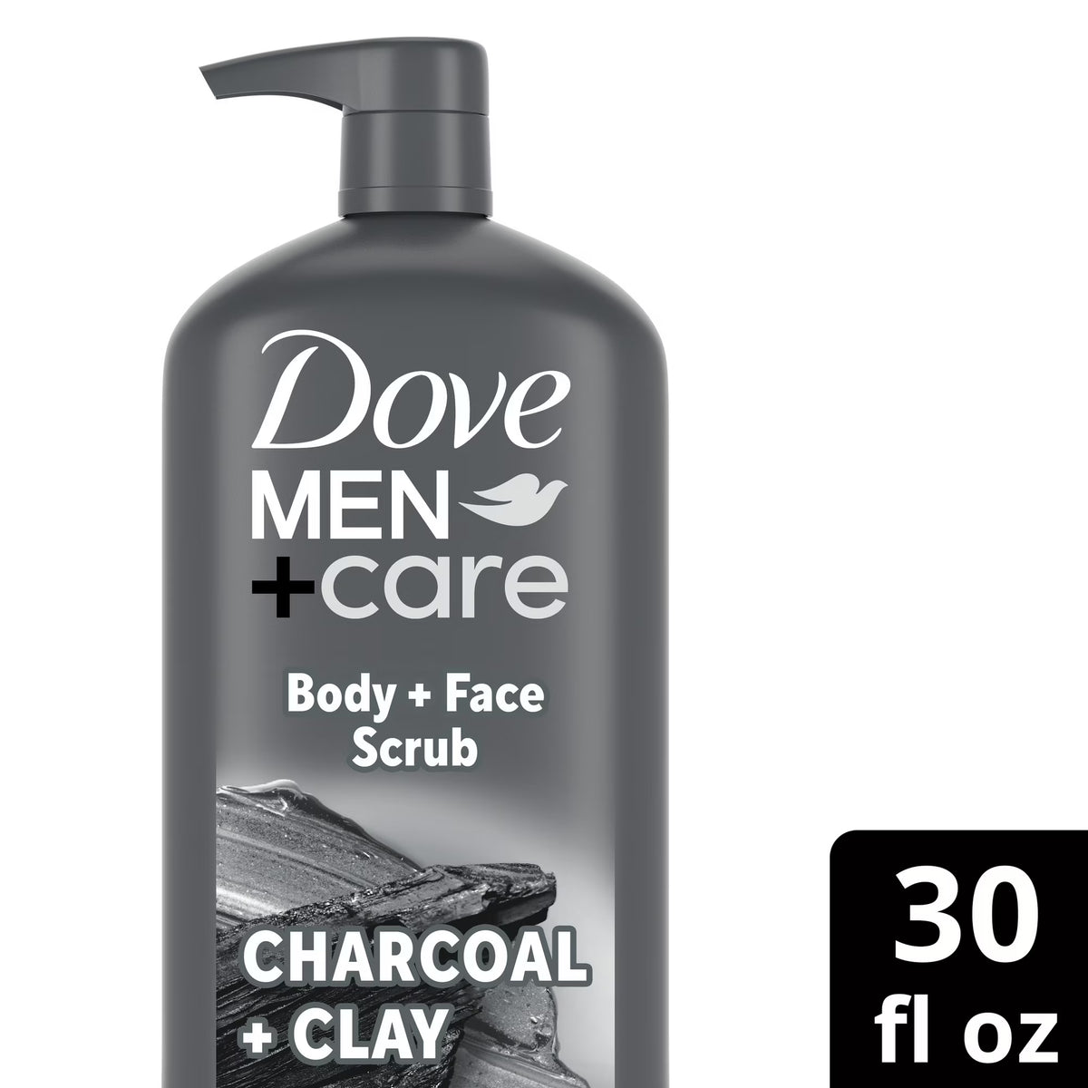 Dove Men+Care Elements Liquid Body Wash and Face Wash Charcoal + Clay Nourishing Cleanser, 30 oz