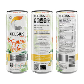 CELSIUS Sparkling Vibe Variety Pack, Functional Energy Drink 12 fl oz (Pack of 12)