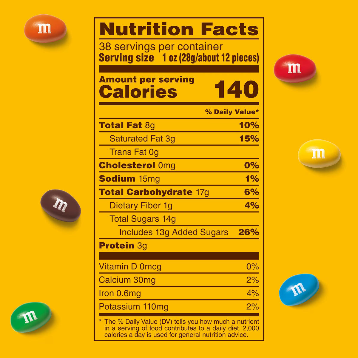 M&M'S Peanut Chocolate Movie Night Candy, Party Size Bag, 38 oz