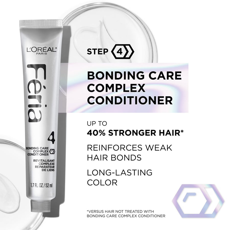 L'Oreal Paris Feria Shimmering Permanent Hair Color, B61 Downtown Brown, Strengthens Hair, 1 Kit