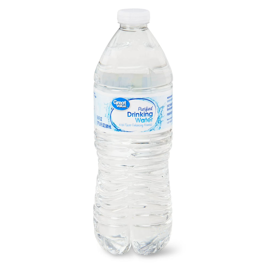 Great Value Purified Drinking Water, 16.9 fl oz, 24 Count