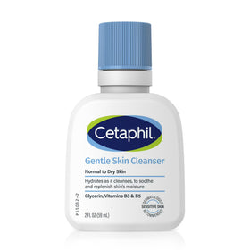 Cetaphil Travel Size Face Wash Hydrating Gentle Skin Cleanser for Dry to Normal Sensitive Skin, 2 oz