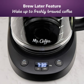 Mr. Coffee Programmable Coffee Maker, 12-Cup Coffee Maker, Black