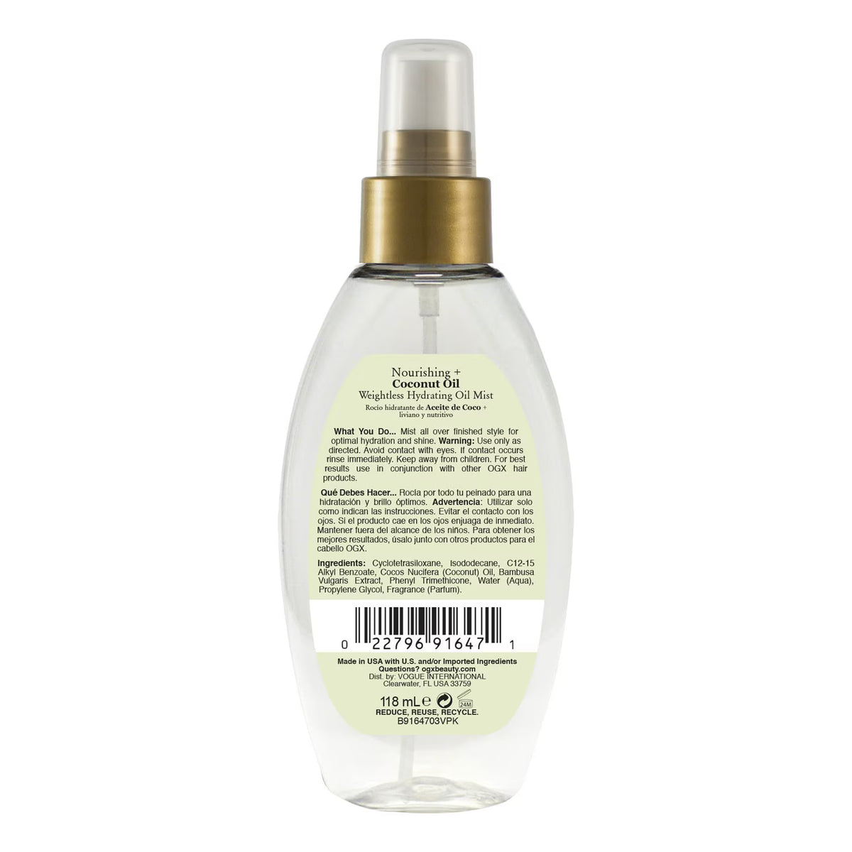 OGX Nourishing + Coconut Oil Weightless Hydrating Hair Mist, 4 fl. oz