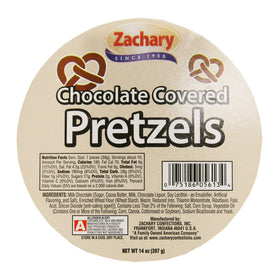 Zachary Real Milk Chocolate Covered Pretzels Snack, 14 oz. Tub