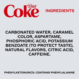 Diet Coke Soda Pop Fridge Pack Mini Cans, 7.5 fl oz, 10 Pack