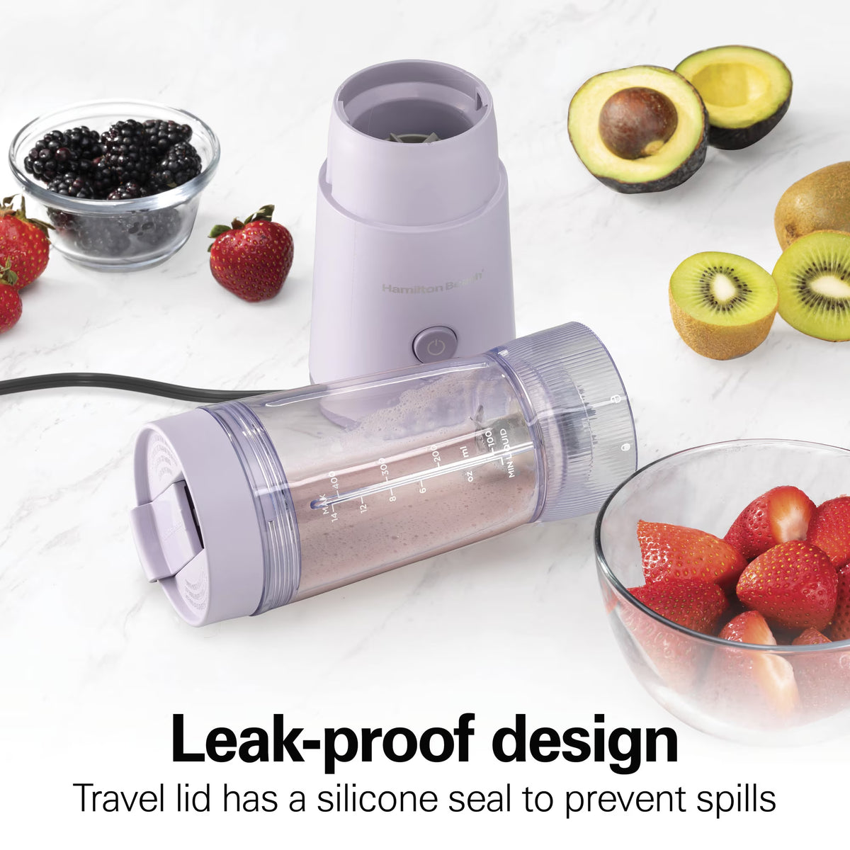 Hamilton Beach® Personal Blender with Leak-Proof Travel Lid, Light Purple