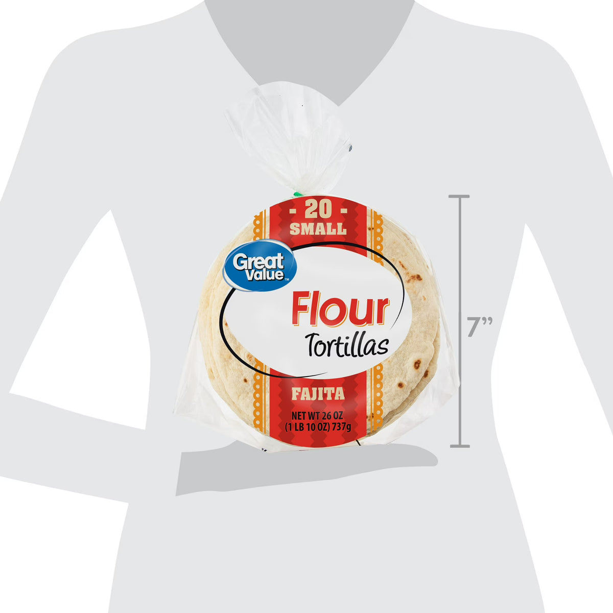 Great Value Small Fajita Flour Tortillas, 26 oz, 20 Count