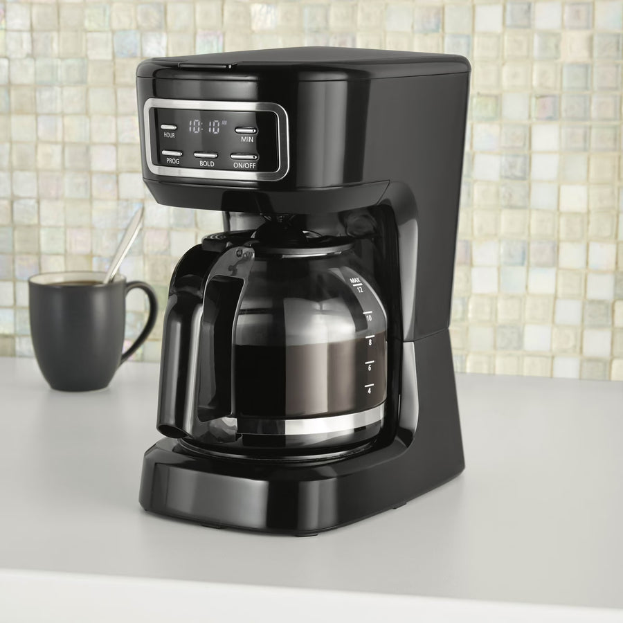 Mainstays 12-Cup Black Programmable Drip Coffee Maker