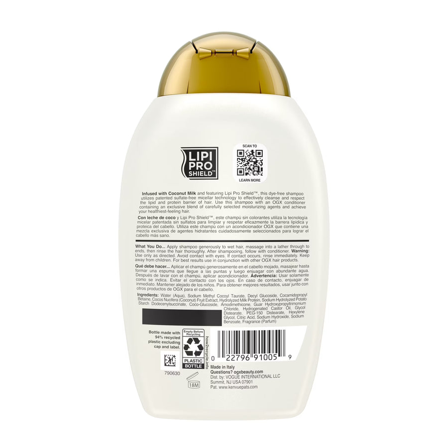 OGX Nourishing + Coconut Milk Moisturizing Hair Shampoo, 13 fl. oz