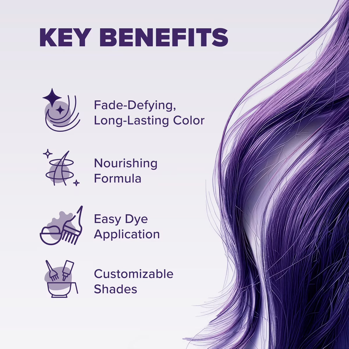Splat Midnight Tanzanite Hair Dye Kit, Semi-Permanent Purple Hair Color for Brunettes