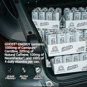 GHOST® ENERGY Zero Sugars Energy Drink, Original Flavor, 200mg Natural Caffeine, 16 fl oz, 12 Pack Cans