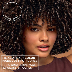 Garnier Nutrisse 0% Ammonia Glossy Curl Nourishing Permanent Hair Color Kit, CR4 Dark Brown, 1 Kit