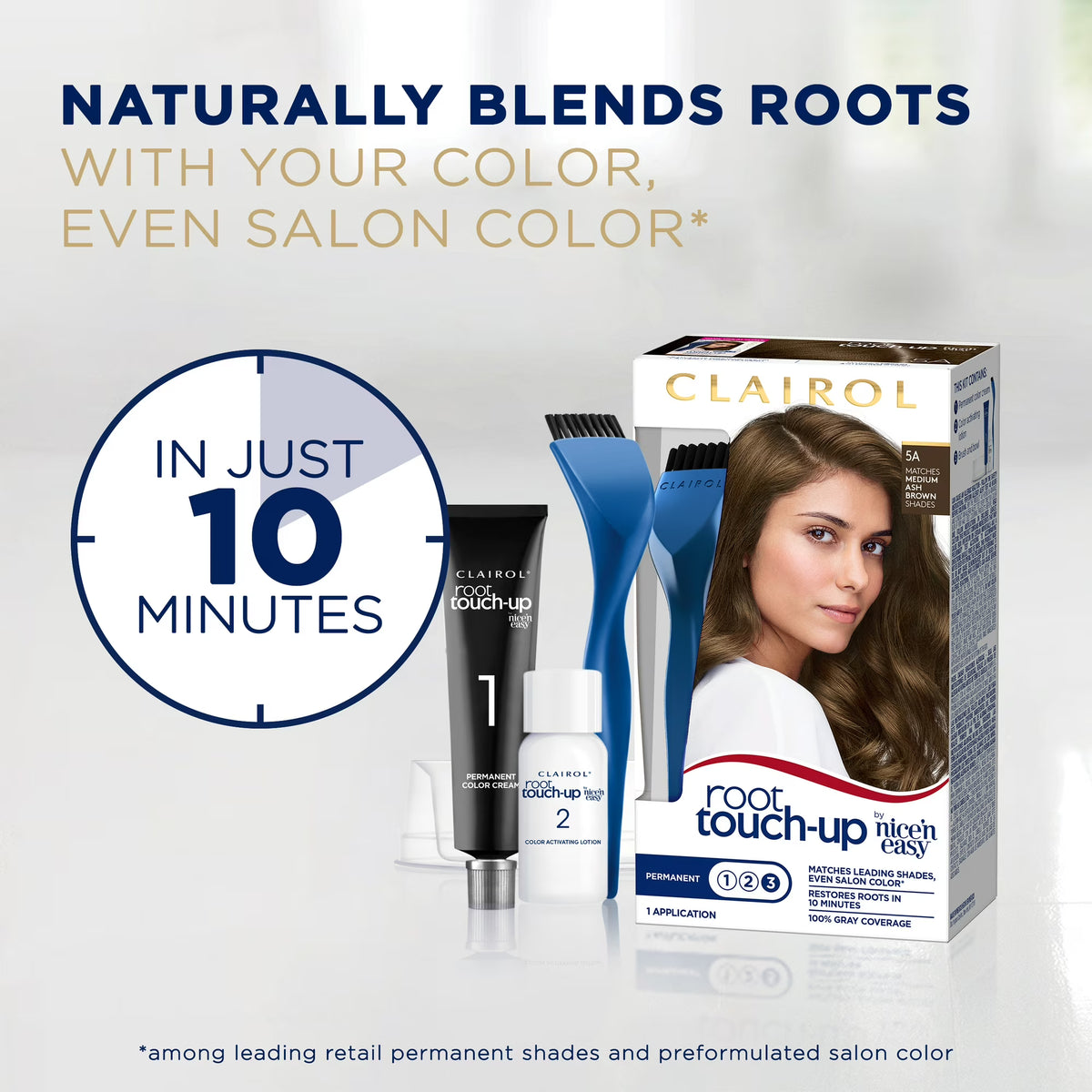 Clairol Root Touch-Up by Nice'n Easy Permanent Hair Dye, 4G Dark Golden Brown Hair Color, Pack of 1