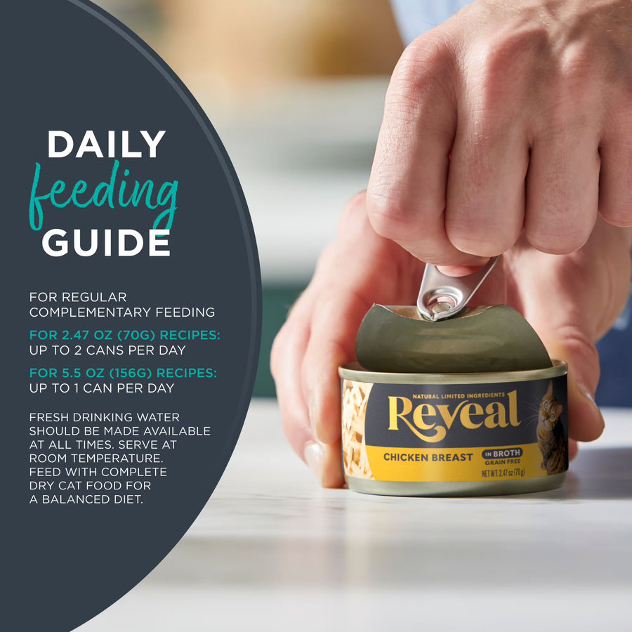Reveal Pet Food Natural Wet Cat Food Fish Selection in Broth 8 x 2.47oz Cans