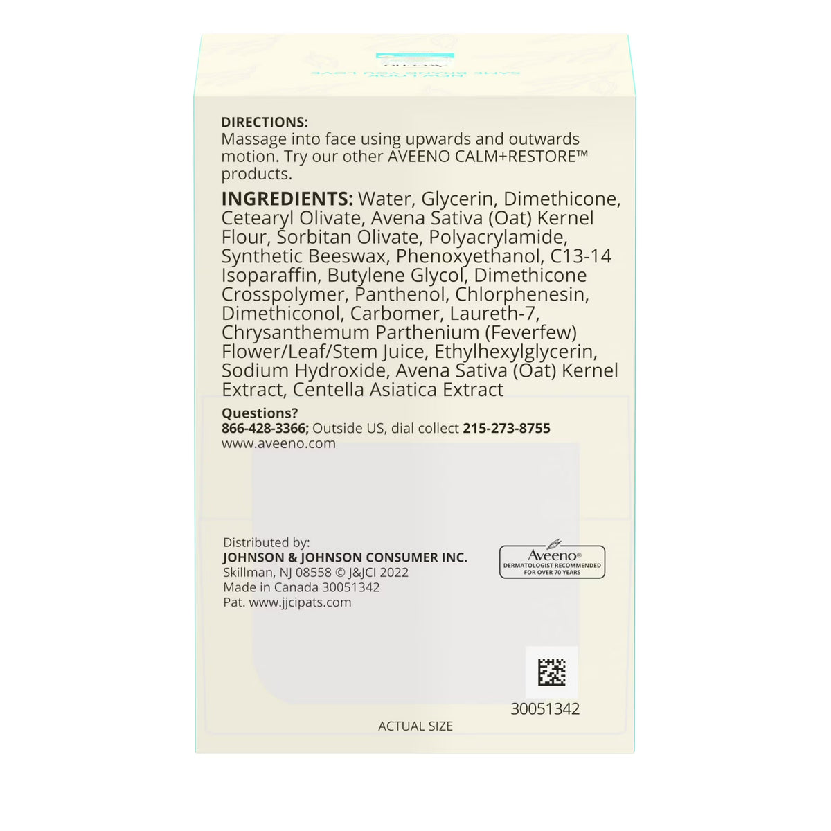 Aveeno Calm + Restore Oat Gel Face Moisturizer for Sensitive Skin, Face Cream, 1.7 oz