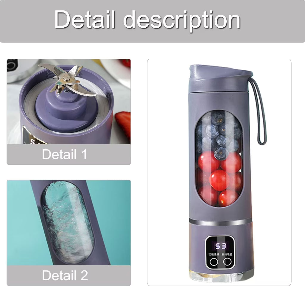 LUXRISEON Juicing Machine Digital Display Juicer Cup Powerful Motor Large Capacity Blender