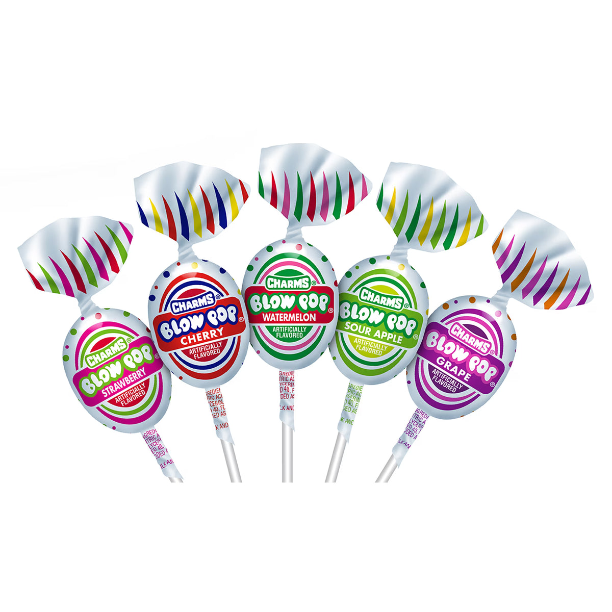 Charms Blow Pop Assorted Flavored Lollipops with Bubblegum Center, 41.25 oz, Peanut-free