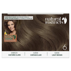 Clairol Natural Instincts Demi-Permanent Hair Color Creme, 6 Light Brown, Hair Dye, 1 Application