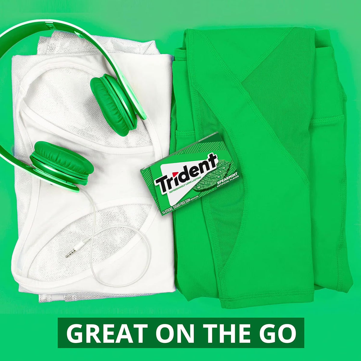 Trident Sugar Free Gum, Spearmint, 3 packs of 14 Pieces (42 Total Pieces)