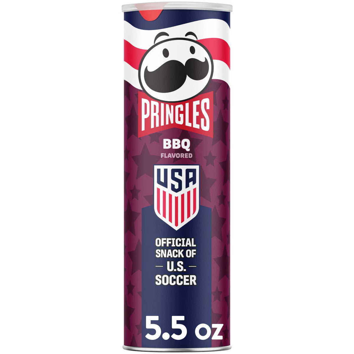 Pringles BBQ Potato Crisps Chips, Lunch Snacks, 5.5 oz Canister