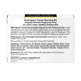 Neutrogena Original Gentle Facial Cleansing Bar, Fragrance-Free Daily Face Soap, 3.5 oz