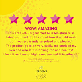 Jergens Natural Glow Wet Skin Moisturizer In-Shower Self Tanner Medium to Tan Skin, 7.5 fl oz