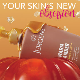 Jergens Shea Fusion Warm Amber Scented Body Lotion, Moisturizer for Dry Skin, 14 fl oz