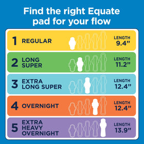 Equate Ultra Thin Pads with Flexi-Wings, Regular Absorbency, Size 1, 18 Count