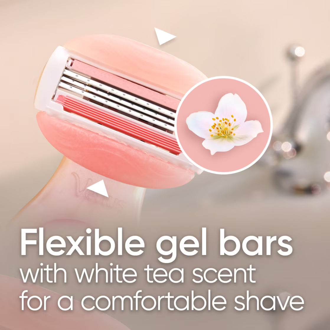 Gillette Venus Mini on The Go Women's Razor Handle with 1 ComfortGlide White Tea Scent Blade Refill + 1 Travel Case