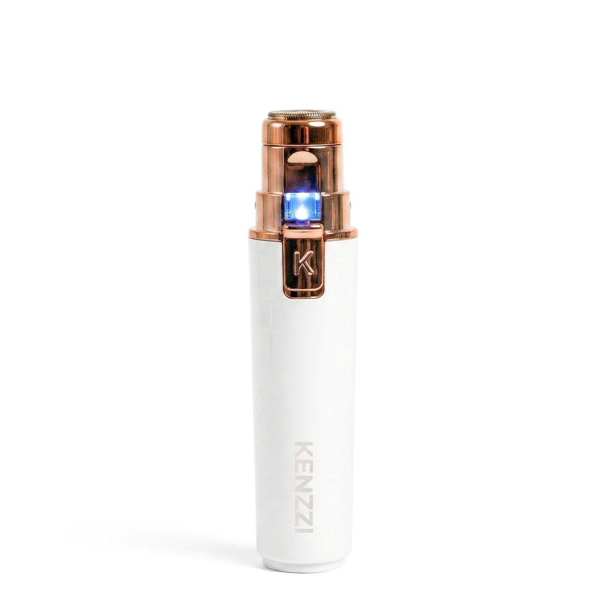 KENZZI 2-in-1 Rechargeable Women’s Face Electric Shaver and Facial Hair Remover with Eyebrow Trimmer, White and Rose Gold