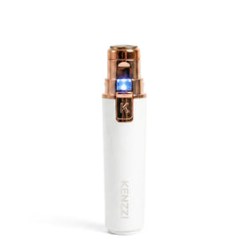 KENZZI 2-in-1 Rechargeable Women’s Face Electric Shaver and Facial Hair Remover with Eyebrow Trimmer, White and Rose Gold