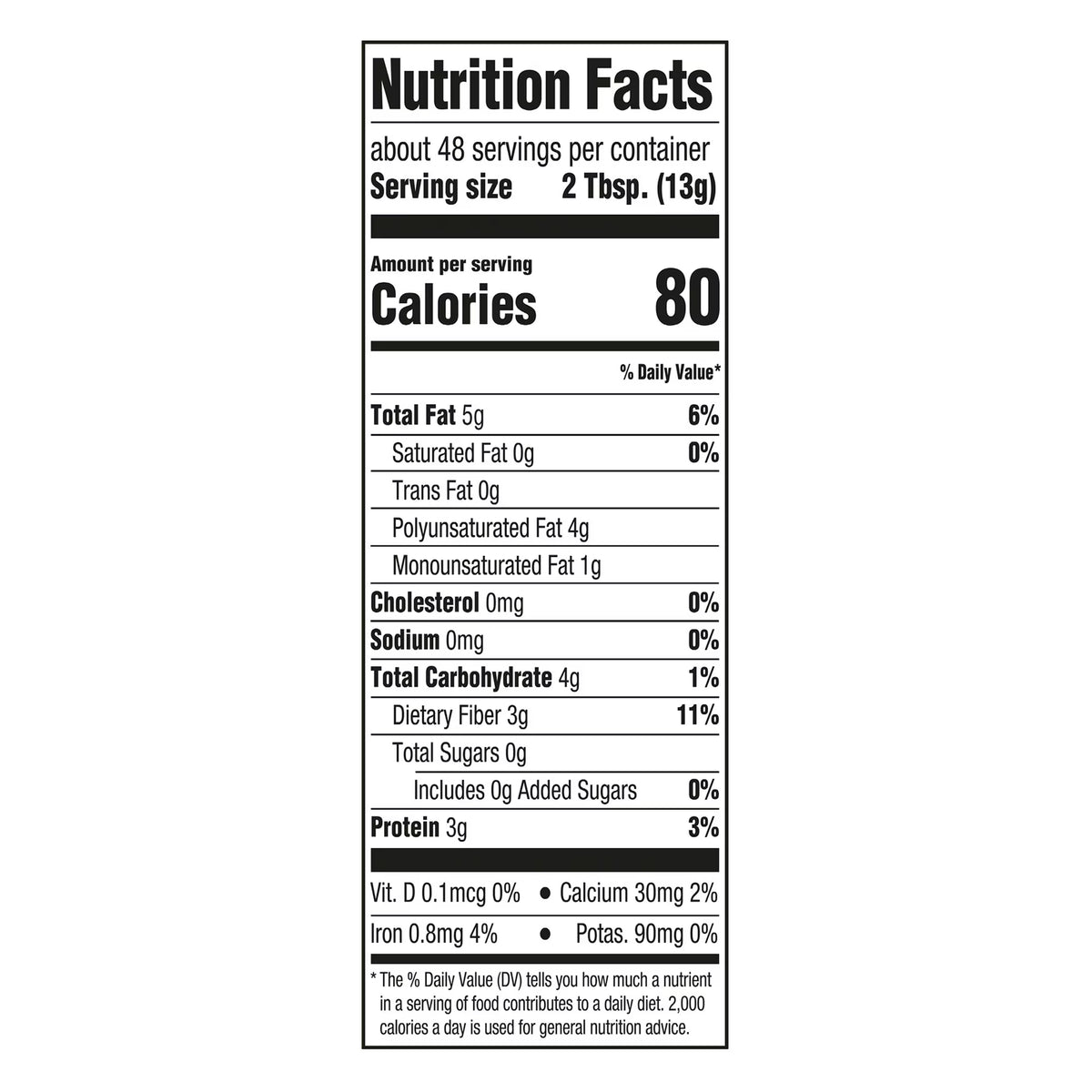 Great Value Organic Whole Flax Seed, 22 oz