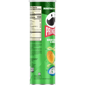 Pringles Sour Cream and Onion Potato Crisps Chips, Lunch Snacks, 5.5 oz Canister