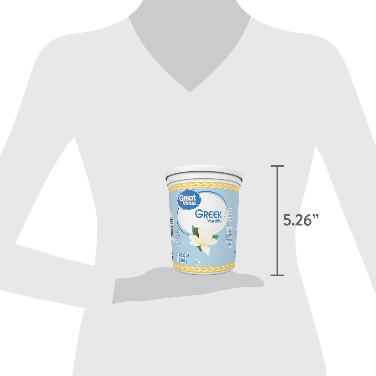 Great Value Vanilla Nonfat Greek Yogurt, 32 oz TubGreat Value Vanilla Nonfat Greek Yogurt, 32 oz Tub
