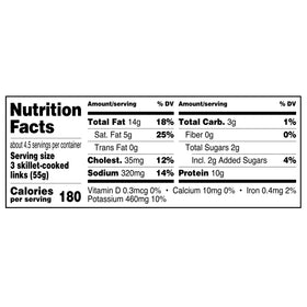 Great Value Uncooked Vermont Maple Breakfast Pork Sausage Links, 12 oz Package