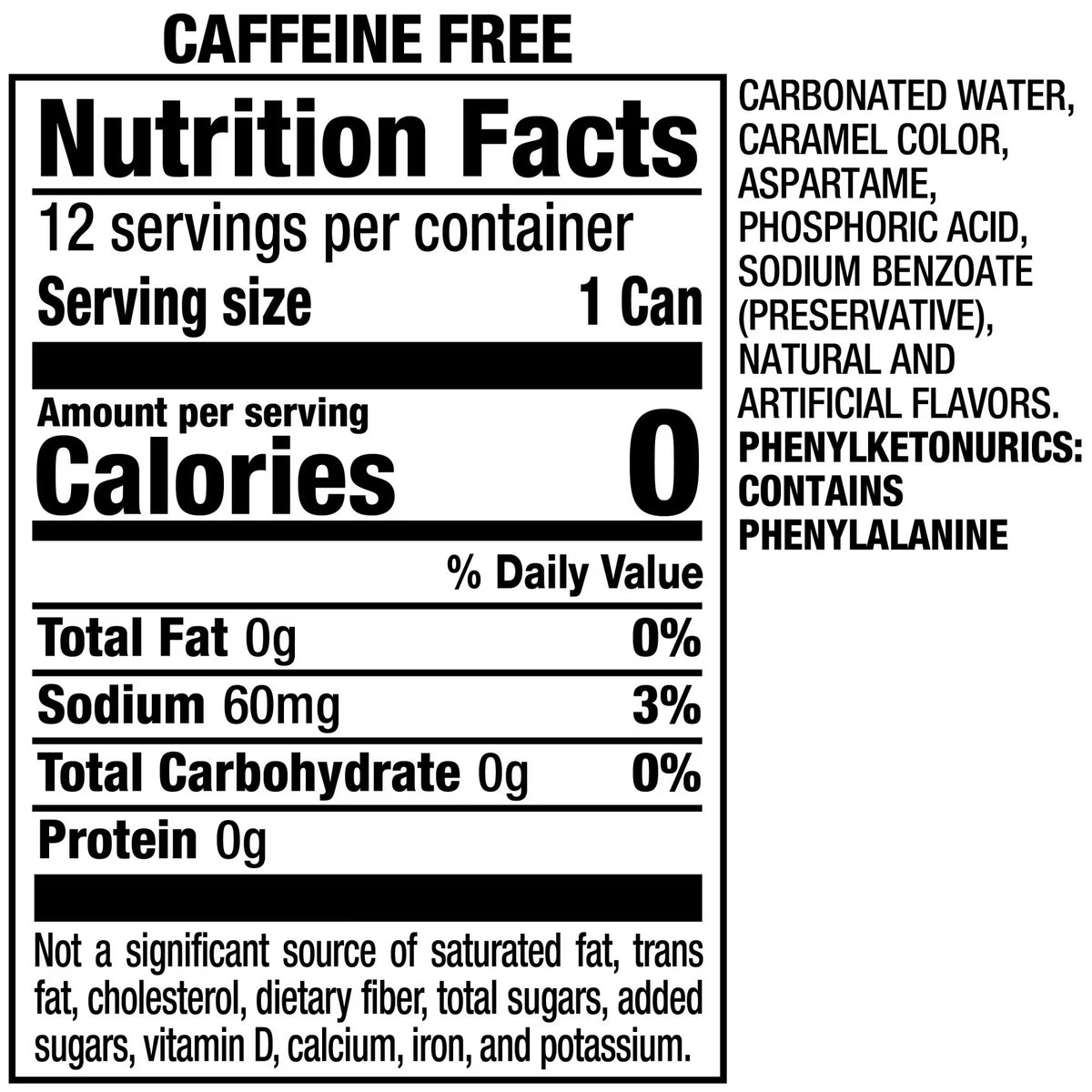 Diet Dr Pepper Caffeine Free Soda Pop, 12 fl oz, 12 Pack Cans