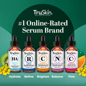 TruSkin Vitamin C Facial Serum, Anti-Aging Blend for Brighter-Looking Skin with Soothing Squalane, 1 fl oz