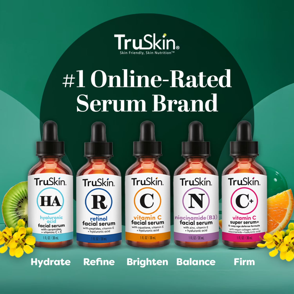 TruSkin Retinol Face Serum, Gentle Anti-Aging with Peptides & Hyaluronic Acid, 1 fl oz