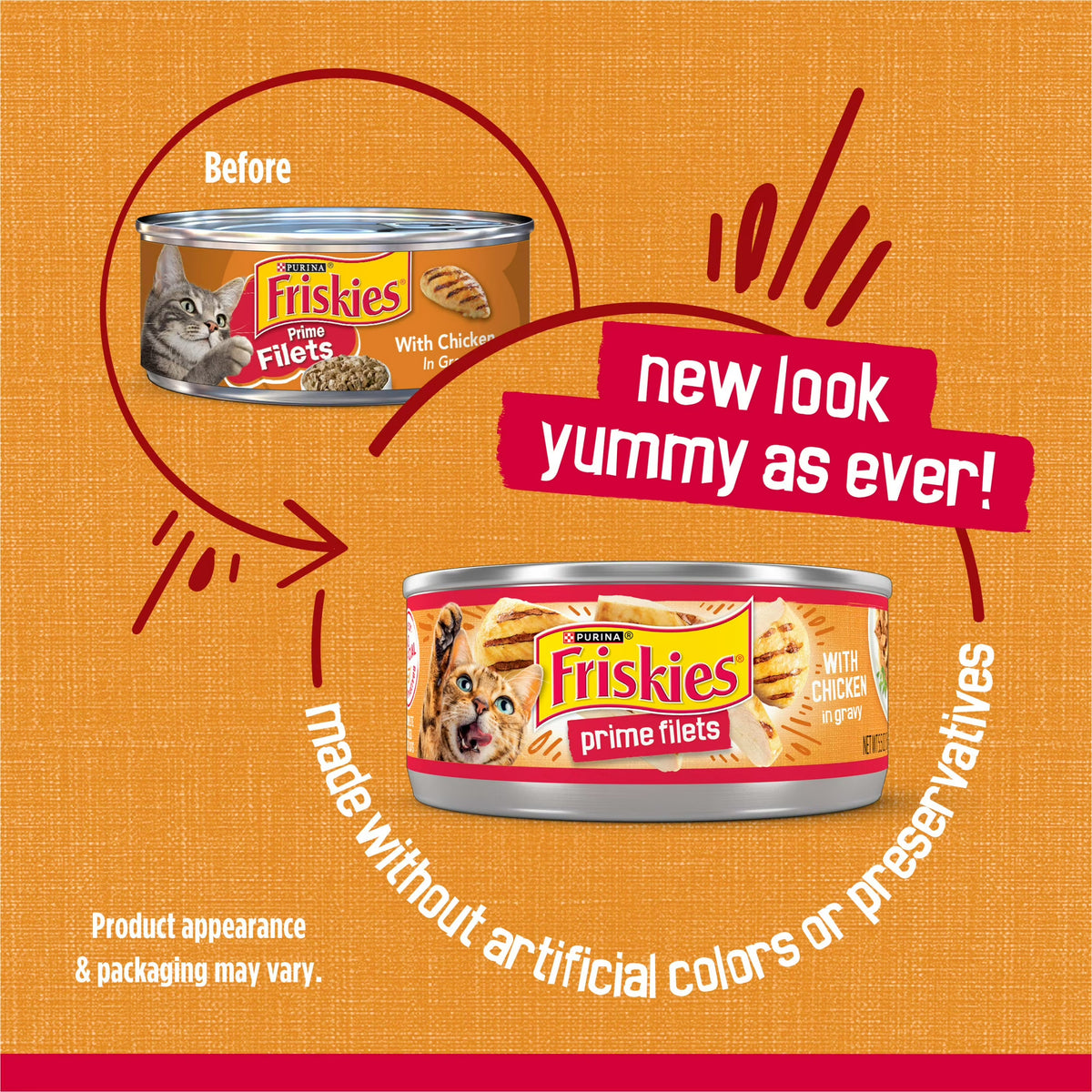 Purina Friskies Prime Filet, Chicken in Gravy, Wet Cat Food, 5.5 oz Can