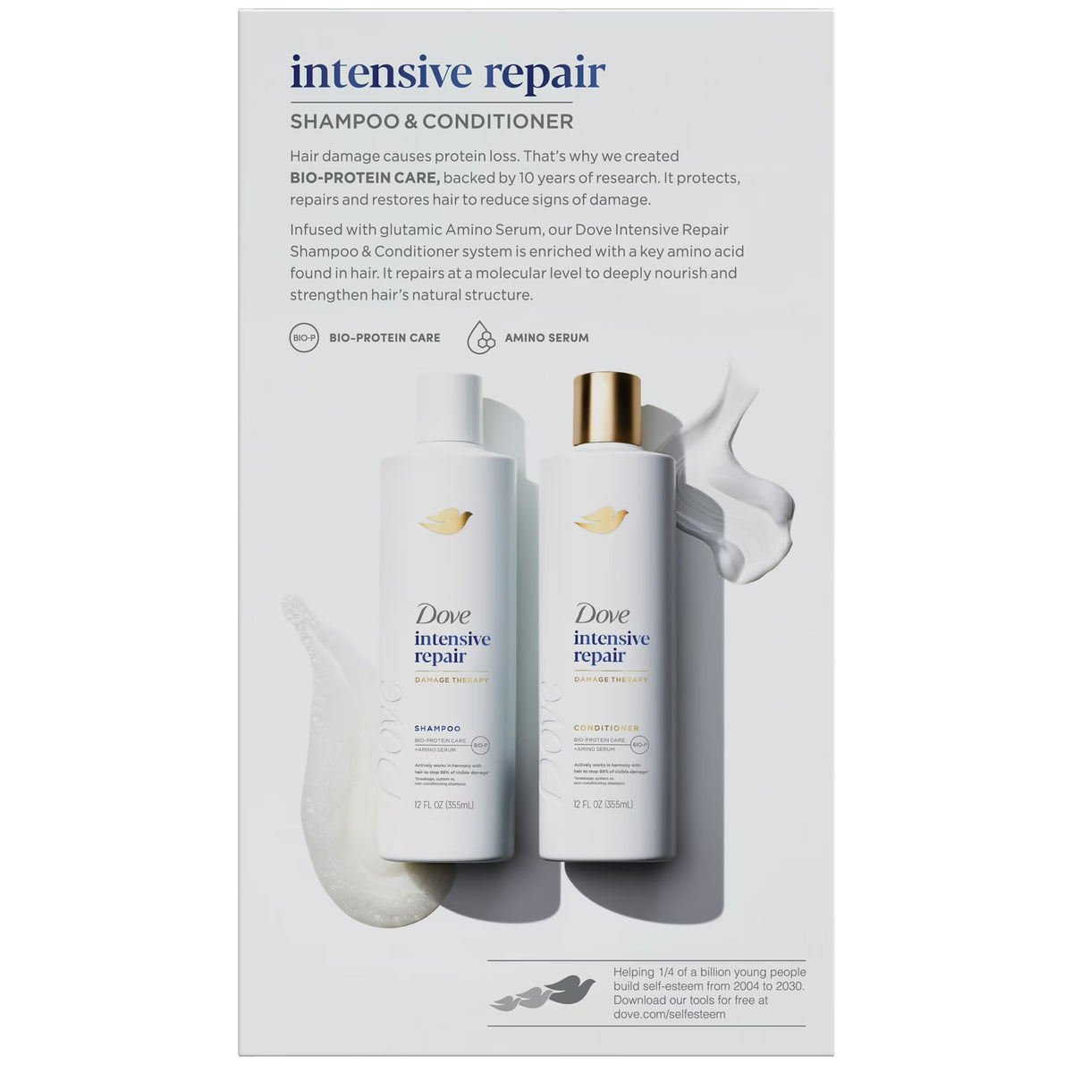 Dove Intensive Repair Shampoo & Conditioner Set, 12 fl oz 2 count
