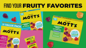 Mott's Berry and Assorted Fruit Flavored Snacks, Gluten Free, Value Pack, 22 Count, 17.6 oz